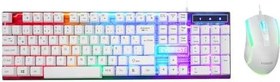 Resim Everest KM-198 Luminax Gökkuşağı Aydınlatmalı Q Gaming Oyuncu Klavye + Mouse Set (BEYAZ) 