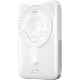 Resim Wiwu Wi-P077 Pionner Serisi Taşınabilir Wireless Şarj ve PD 20W Hızlı Şarj Özellikli Standlı Powerbank 15W 10000mAh - Siyah 