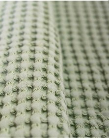Resim Waffle Kumaş Müslin Fırfır Detaylı Örtü 90x100 CM Pamuk Yumuşacık ve Çok Amaçlı Yeşil 