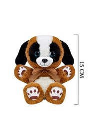 Resim Sevimli Köpek Peluş Oyuncak Hediyelik Uyku Arkadaşı 15 Cm Kahverengi 