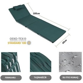 Resim Reyo Şezlong Minderi Kamp Matı Fermuarlı Yastıklı 4 Cm Yeşil 