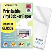 Resim 20 Sayfa - Parlak Vinil Sticker Kağıdı, A4 Boyutu (21.08 x 29.72 cm), Mürekkep Yazıcı Yazılabilir, Kendinden Yapışkanlı, Su Geçirmez 
