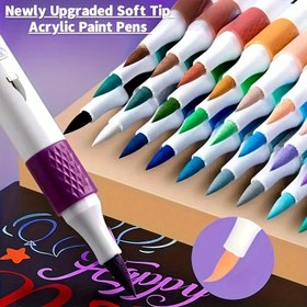 Resim 12'li Paket Akrilik Boya Kalemi, Parıltılı Metalik Simli Kalemler, Çeşitli Renkler, Scrapbooking, Siyah Kağıt, Taş Boyama, Seramik, Cam, Ahşap, Kumaş, Tuval, Kupalar, Noel El Sanatları, Sanat Malzemeleri 