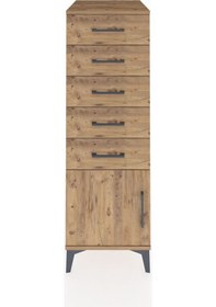 Resim Kronos Dolap 5 Çekmeceli Tek Kapaklı 44x59x134 Çam-çam Çam 