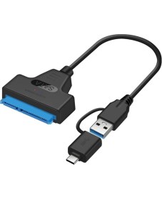 Resim Daisy Home 0442 2in1 USB 3.0 Type-C To 2.5 Inç Sata HDD SSD Çevirici Dönüştürücü Sata-usb 3.0 / Type-C Kablo (2.5 Inç Hdd/ssd Uyumlu) Toplam Uzunluk: 30 cm Yüksek Hızlı Veri Aktarımı (5 Gbps) 