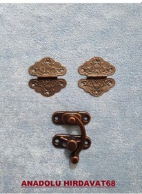 Resim Yonca Dekoratif Mini Tavla Menteşe ve Klips Antik Renk N11.258 