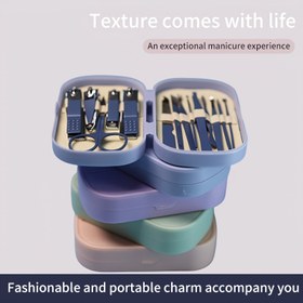 Resim 14 Parça Profesyonel Tırnak ve Ayak Bakım Seti - Paslanmaz Çelik Araçlarla Sağlam Manikür/Pedikür Kiti, Taşınabilir Kasası Ergonomik Tasarım & Diş İzli Bıçaklar Hassas, Şekillendirme için Uygundur Evde Veye Salon Kullanımı İçin Ideal Düşük Stimülasyona Sahip Dayanıklı Yapı, 25° Eğimli Bıçaklar, İçerisinde Elma Cevizi Makası, Deri İtici, Temizleyici Ve Pedicure Ile Manuel Kit Kalın Tırnakları İçin Geniş Parmak Arası İncitmeci 