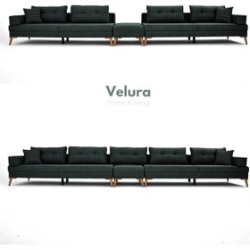 Resim Velura Home & Living Zeri Lobi Koltuğu & Şark Köşesi - Koyu Yeşil 125 