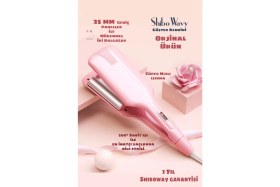 Resim Shibowavy 25 mm Derin Wag Tipi Su Dalgası Saç Maşası Metal Malzeme ile 200°C Isı Ayarı Özelliği 