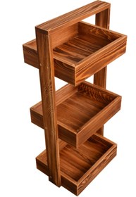 Resim Wooden City Çok Amaçlı Ahşap Sepet Banyo Organizer Mutfak Düzenleyici Çiçeklik Retro Çam Antik 