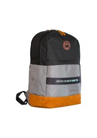 Resim United Colors Of Benetton Üç Bölmeli Retro Erkek Çocuk Sırt Çantası - Siyah-gri - Günlük Okul Seyahat Çok Renkli 