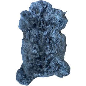 Resim Gerçek Uzun Tüylü Koyun Postu Antrasit 60 X 50 Cm 
