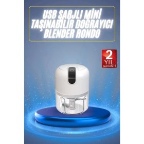 Resim Nacario Mini El Rondosu Şarjlı Doğrayıcı Taşınabilir Rondo Blender 250 ml 