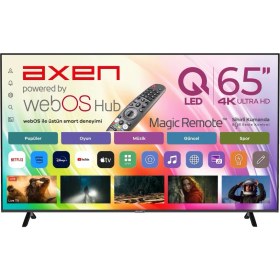 Resim Axen Ax65qmn252-0276 65" 165 Ekran UHD WebOS Smart Qled TV 