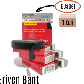Resim SLC Marketim Eriyen Bant Kauçuk Bant Yalıtım Bantı 19MM x 0.80MM x 8mt (60ADET) 1koli 