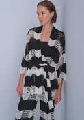 Resim Ajurlu Kuşaklı Multi Kimono Hırka 
