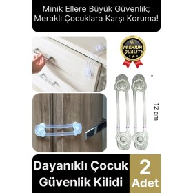 Resim Svein Çok Amaçlı Ayarlanır Çekmece Dolap Kapağı Koruma Aparatı Çocuk Bebek Güvenlik Kilidi 2 Adet 12 cm 