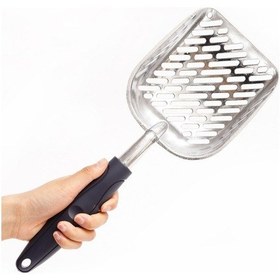 Resim Soulader Kedi Kumu Küreği Paslanmaz Metal Saplı Koku Tutmayan Uzun Ömürlü Evcil Hayvan Malzemeleri 