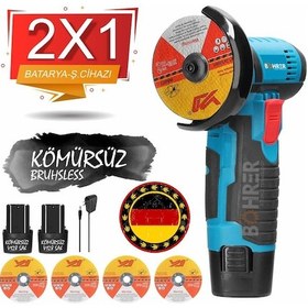 Resim Böhrer V128 5AH Çift Batarya Akülü Açılı Avuç Taşlama Makinesi 