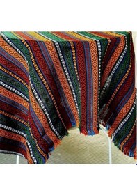 Resim Coton Şark Köşesi Kilimi Otantik Kilim Masa Örtüsü Saçaklı Şal Karışık 