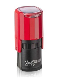 Resim Mobi Stamps Yuvarlak Kaşe Printer Otomatik 24 MM Kırmızı-mavi-siy 