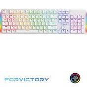Resim North Shield Kırmızı Switch RGB Full Metal Panel Mekanik Oyuncu Q Klavye 