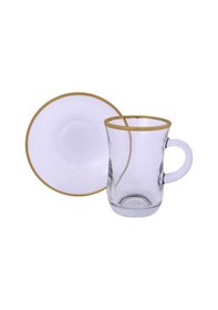 Resim Lıvıano Kulplu Çay Takımı 12 Parça Gold 01 Altın 