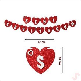 Resim Kalpli Seni Seviyorum Simli Eva Banner, 2 mt 