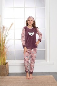 Resim Asel Çocuk Peluş Pijama Takımı 