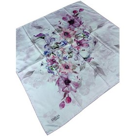 Resim Mim Eşarp Emilya Rayon Çiçek Desenli Eşarp 90x90 Cm Lila - Mavi 