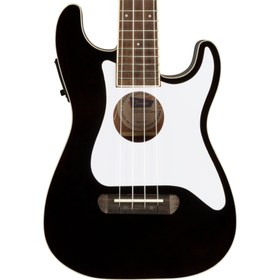 Resim Fender Fullerton Strat Uke Elektro Concert Ukulele - Black / Walnut 