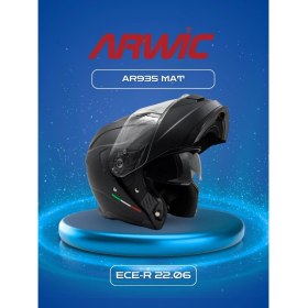 Resim Arwic Kask Çene Açılır AR935 Mat Siyah 