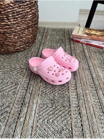 Resim Behtah Kundura Kız Çoçuk 6 Tane Taşlı Jibbitz Süslü Hediyeli Önü Kapalı Bahçe Havuz Günlük Sandalet Terlik 