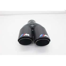 Resim Akrapoviç Çiftli Karbon Egzoz Ucu M Logolu 2x76 Parlak Sol 