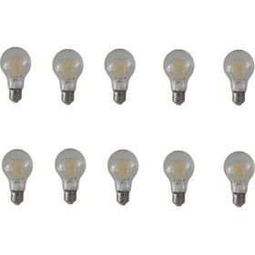 Resim 10 Adet Şeffaf Gün Işığı A 60 Model Rustik Ampul 3200 K 