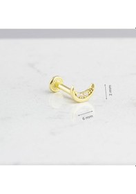 Resim Glorria Altın Ay Tragus Piercing Sarı 