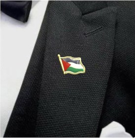 Resim Filistin Bayrağı Kudüs - Palestine Metal Yaka İğnesi Rozet Gümüş 12 Adet Gri 