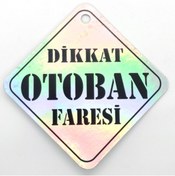 Resim mlhTuning Dikkat Otoban Faresi Kare Hologram Askı Yazı 