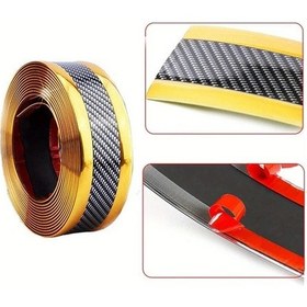 Resim Hightower Sarı Renkli Dayanıklı Araç Eşik Koruması - Karbon Desenli Çizilmeye Karşı Koruma 