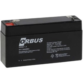 Resim ORBUS ORB-613 6 Volt 1.3 Amper Bakımsız Kuru Akü (98x25x52mm) 