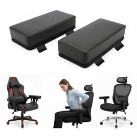 Resim Microcase 3d Ortopedik Oto Araç Oyuncu Koltuk Kol Dayama Padi 2 Adet Al5401 Siyah 