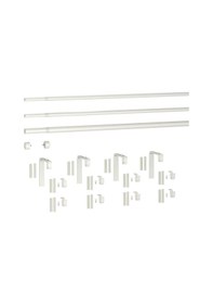 Resim Perde Çubuğu Seti, Beyaz, 210-385 Cm, Üçlü Beyaz 