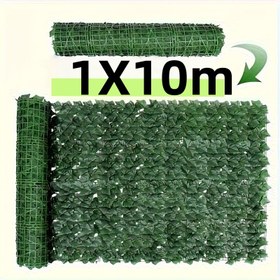 Resim 1X10M Yapay Çim Gizlilik Çit Perdesi (100 Sabitleme Kayışı Dahil), Sınıf Duvarı Dekorasyonu için Sahte Sarmaşık, Toplantı Odaları/Ofisler için Güzelleştirme, Bahçe Balkonları/Arka Bahçeler/Teraslar için Gizlilik Koruması, Düğünler ve Festivaller için Hediyeler 