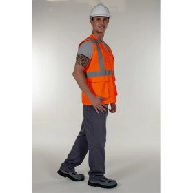 Resim Mert Giyim Turuncu Fosforlu Mühendis İkaz Yelek Reflektörlü 
