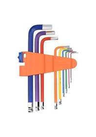 Resim Dancemonkey 9 Adet Çok Renkli L-anahtar Seti, Metrik Altıgen Uzun Kol Bilyalı Uçlu Altıgen Anahtar 