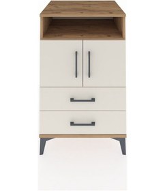 Resim Kronos Komodin 2 Raflı 2 Çekmeceli 2 Kapaklı 60x59x96 Çam-aytaşı Atlas Çam 