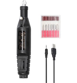 Resim Springsun Usb Şarjlı Mini Elektrikli Tırnak Freze Makinesi - 6 Başlıklı, Ayarlanabilir Hız 110 Karakter 