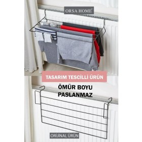 Resim UltraNova Ömür Boyu Paslanmaz Siyah Metal Kalorifer Kurutmalık 