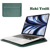 Resim Macbook Air M2 13.6 Inç 2022 M2 Çip A2681 Uyumlu Çanta Pu Deri Stantlı Şık Tasarım Kılıf 