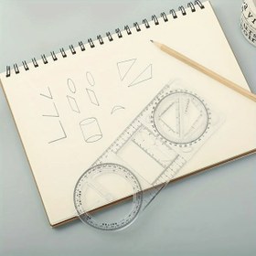 Resim 1 adet Matematik Çok Fonksiyonlu Geometrik Cetvel - Çift Ölçekli CM / İnç ile Üçgen Ölçer Açı Ölçme Aracı, Okul, Ofis ve DIY Projeleri için Hassas Açı Ölçümü, Dayanıklı Şeffaf Plastik Tasarım, Okul Malzemeleri, Şeffaf Ölçüm Aracı, Uzun Ömürlü İnşaat 